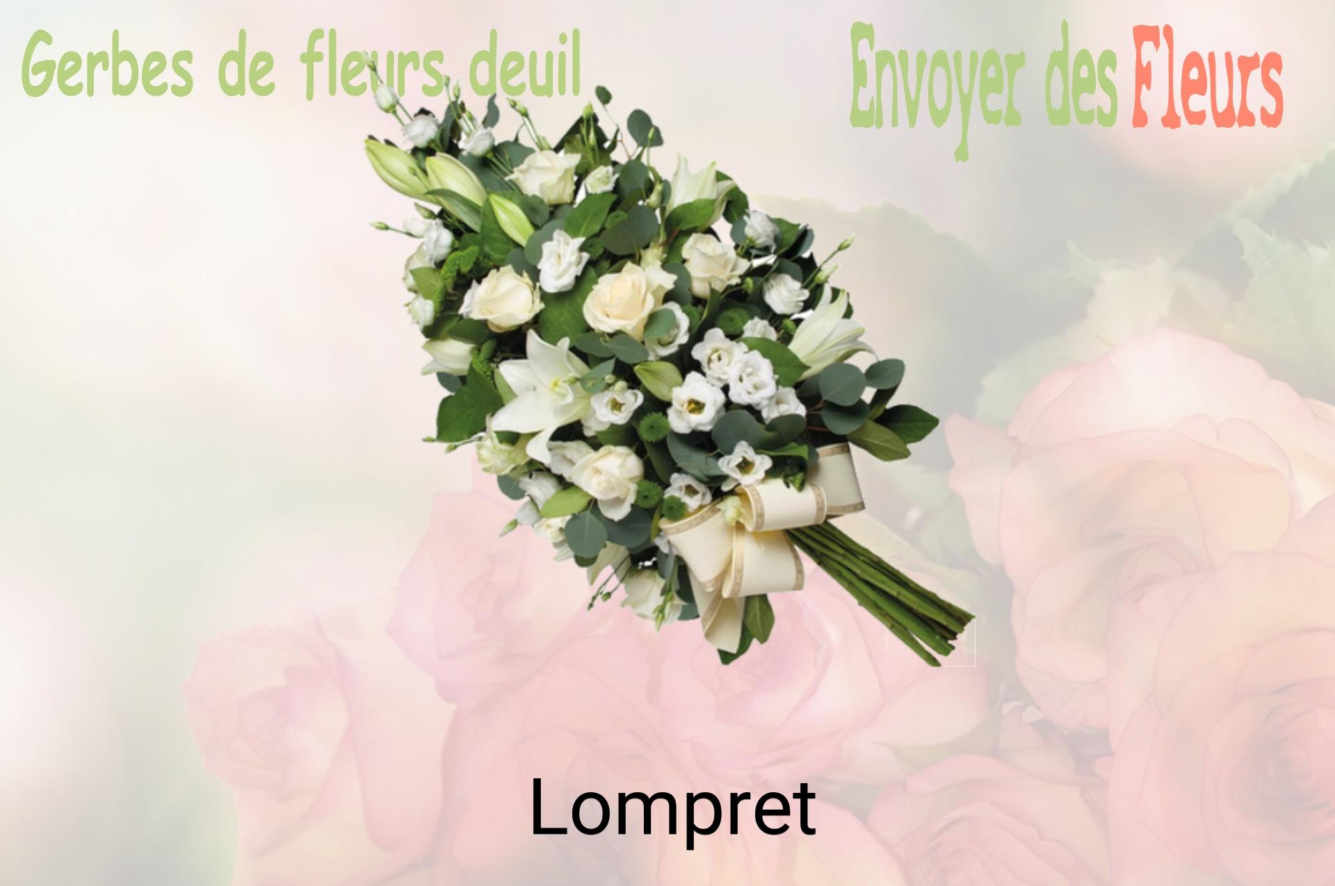 Gerbe de fleurs de deuil livrée à Lompret